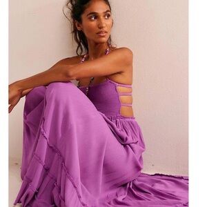 Free People Extratropical Elegant Purple Maxi Dress XS GUC